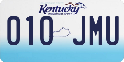 KY license plate 010JMU