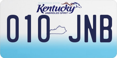 KY license plate 010JNB