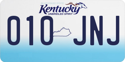 KY license plate 010JNJ
