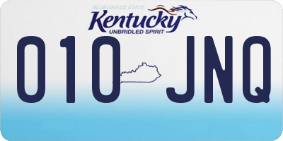KY license plate 010JNQ