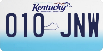 KY license plate 010JNW