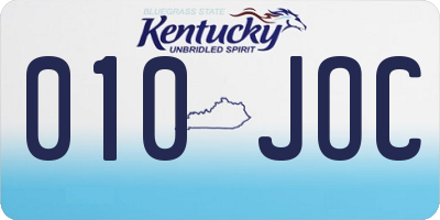 KY license plate 010JOC