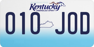 KY license plate 010JOD