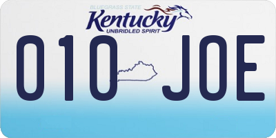 KY license plate 010JOE