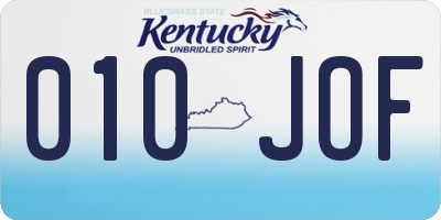 KY license plate 010JOF