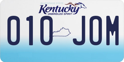 KY license plate 010JOM