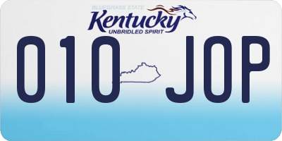 KY license plate 010JOP