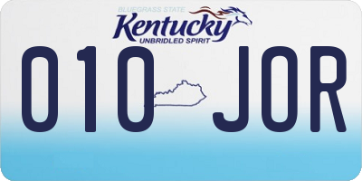 KY license plate 010JOR