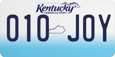 KY license plate 010JOY