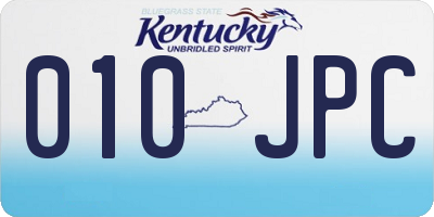 KY license plate 010JPC