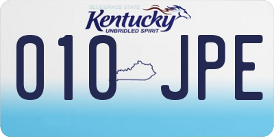 KY license plate 010JPE