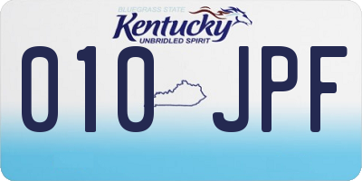 KY license plate 010JPF