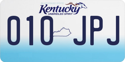 KY license plate 010JPJ