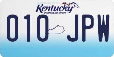 KY license plate 010JPW
