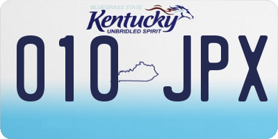 KY license plate 010JPX
