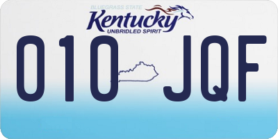 KY license plate 010JQF