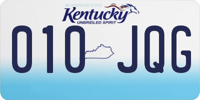 KY license plate 010JQG