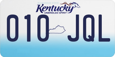 KY license plate 010JQL