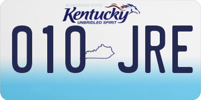 KY license plate 010JRE
