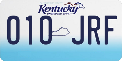 KY license plate 010JRF