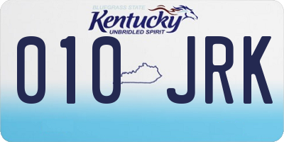 KY license plate 010JRK