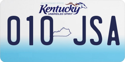 KY license plate 010JSA