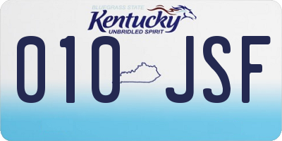KY license plate 010JSF