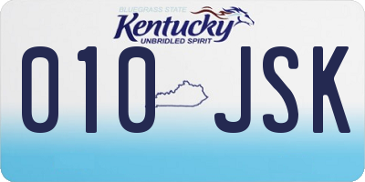 KY license plate 010JSK