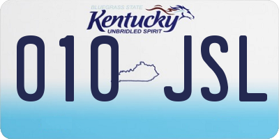 KY license plate 010JSL