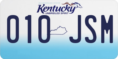 KY license plate 010JSM