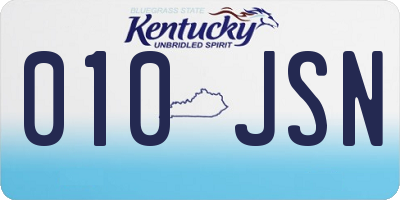 KY license plate 010JSN