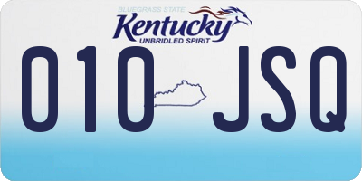 KY license plate 010JSQ