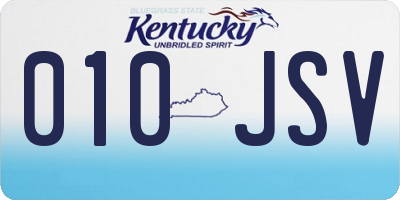 KY license plate 010JSV