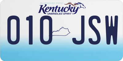 KY license plate 010JSW