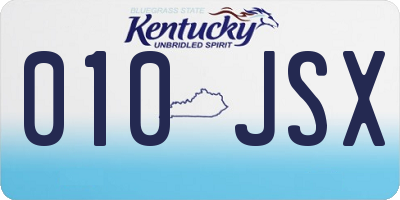 KY license plate 010JSX