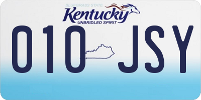 KY license plate 010JSY
