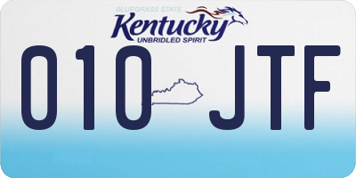 KY license plate 010JTF