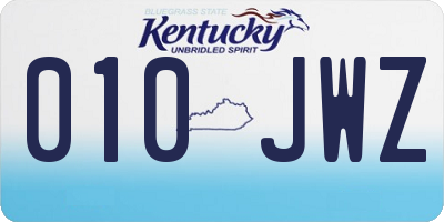 KY license plate 010JWZ