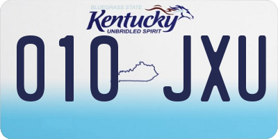 KY license plate 010JXU