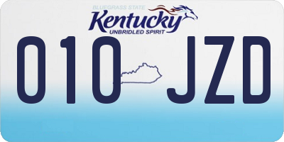 KY license plate 010JZD