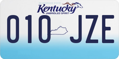 KY license plate 010JZE