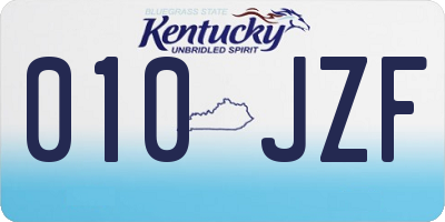KY license plate 010JZF