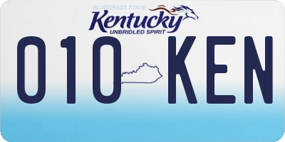 KY license plate 010KEN