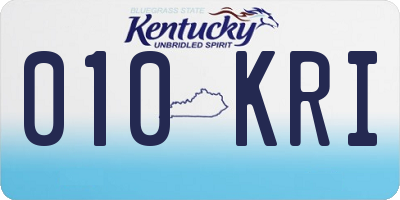 KY license plate 010KRI