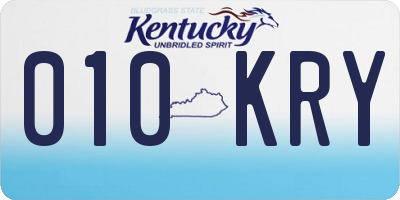 KY license plate 010KRY