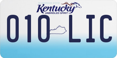 KY license plate 010LIC