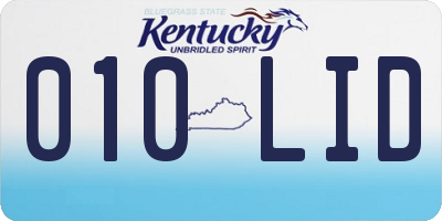 KY license plate 010LID