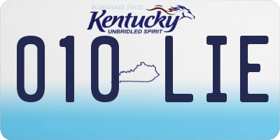 KY license plate 010LIE