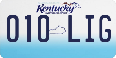 KY license plate 010LIG