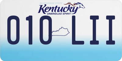 KY license plate 010LII